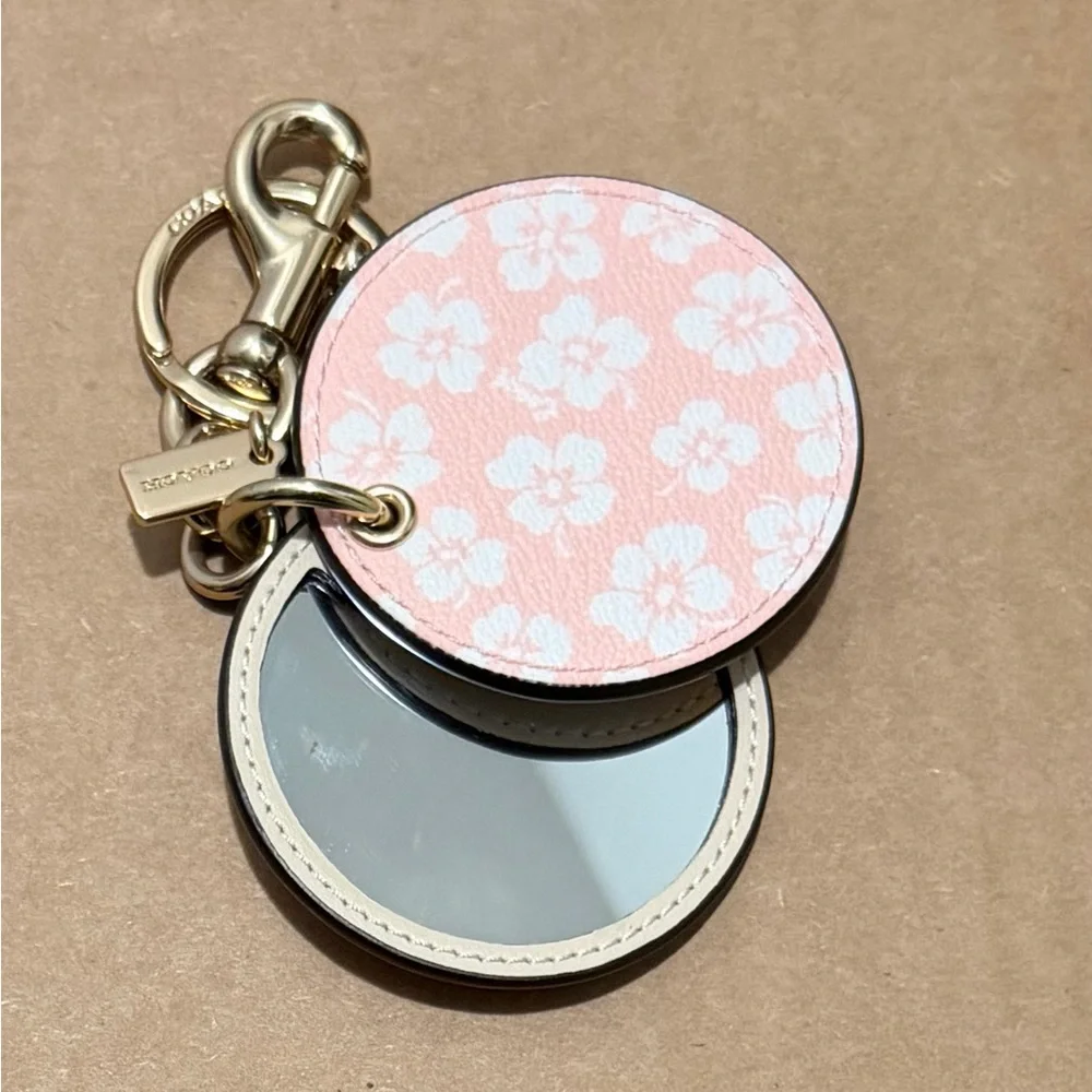 Coach Mirror Bag Charm featuring a Graphic Ditsy Print - Picture 1 of 2